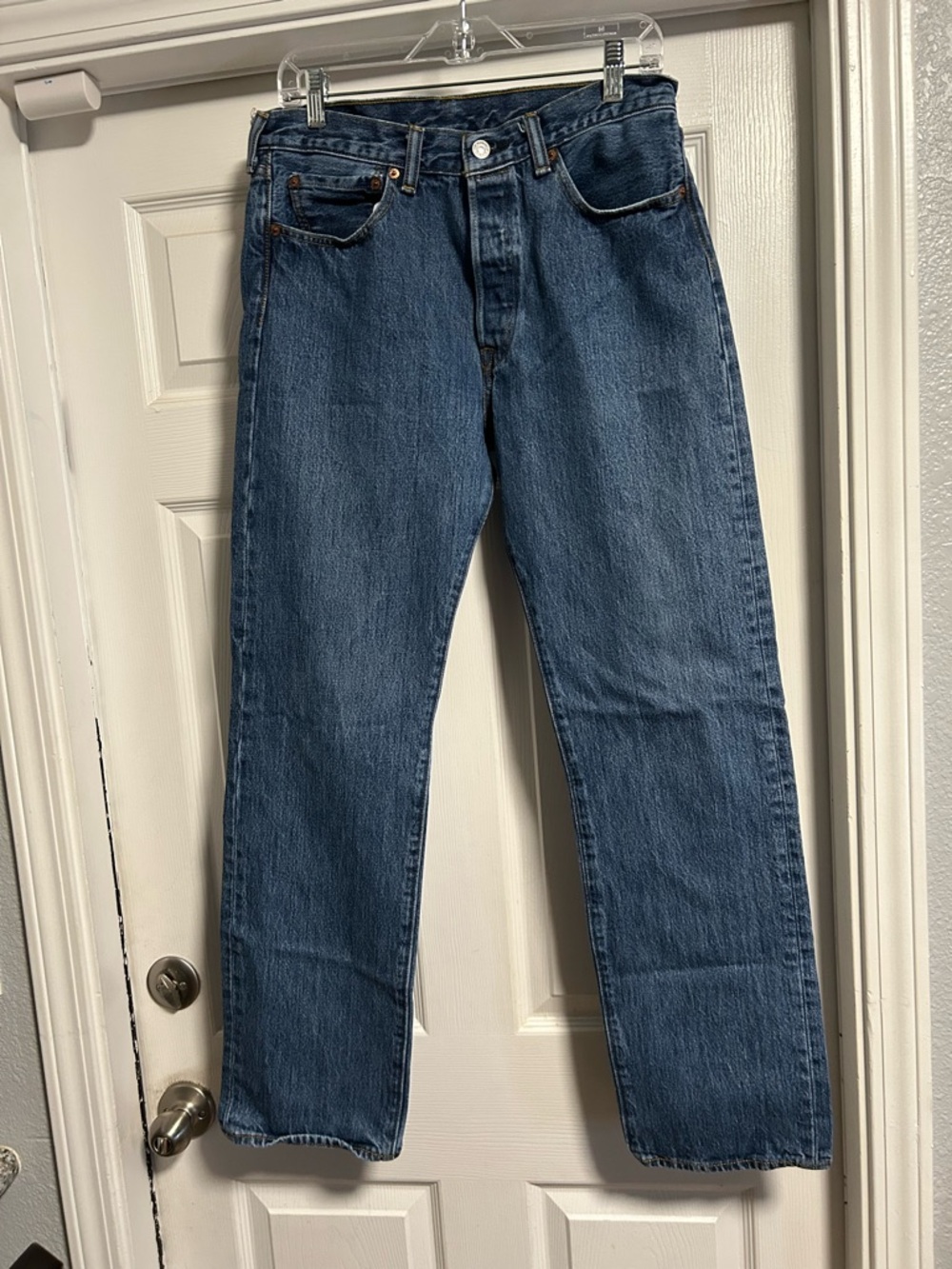 Men's Straight Jeans in Classic Blue Denim